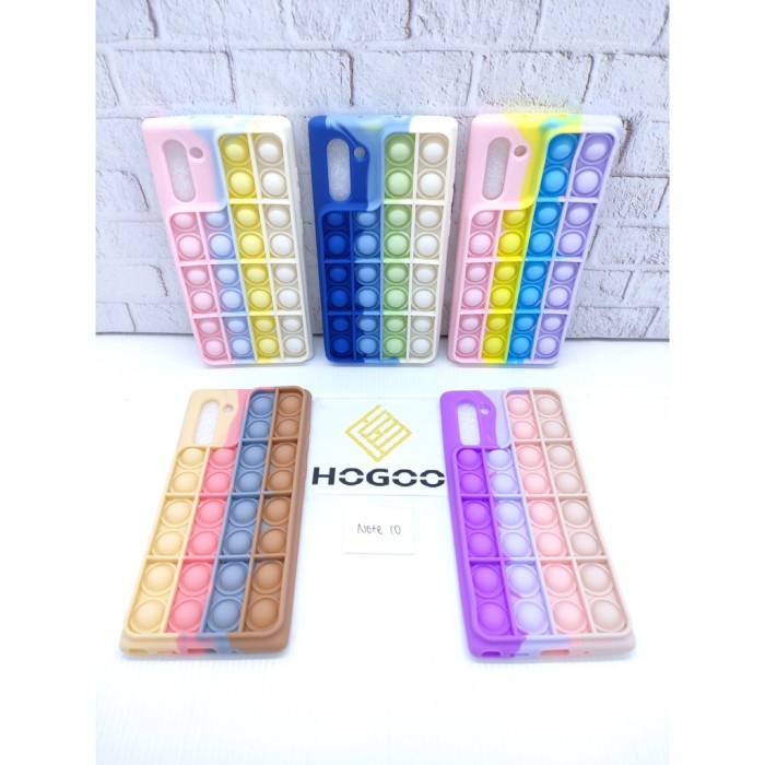 SILICONE CASE POP IT SAMSUNG NOTE 10 - CASE PENGHILANG STRESS RAINBOW