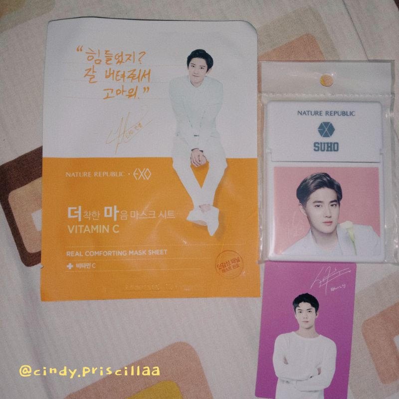 Set Masker Nature Republic Chanyeol dan Kertas Wajah Suho (Free PC Sehun)