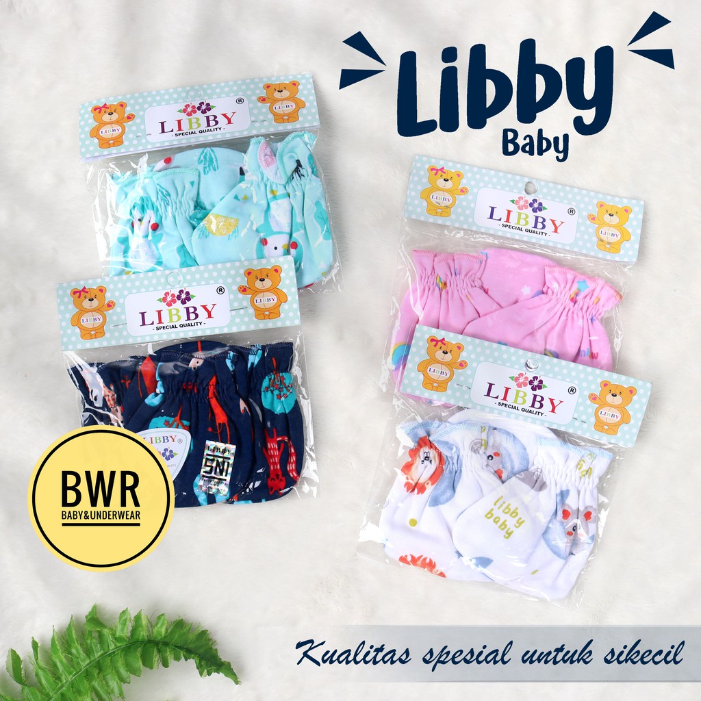 Sarung Tangan LIBBY MOTIF Random | Sarung Tangan dan Kaki Libby Motif Terbaru Bayi Newborn - Bwr