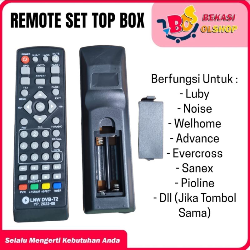 Remot Remote Set Top Box  LNW/ Set Top Box Parabola Receiver Sanex/Luby/Well Home Dll