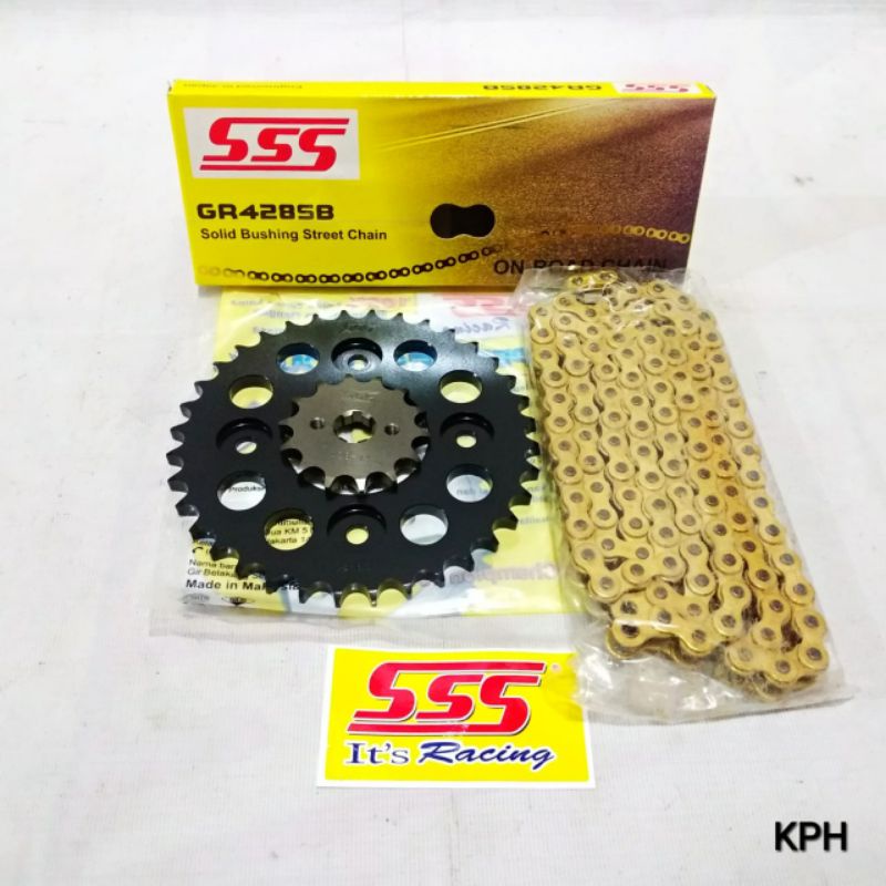 Jual Gear Set SSS Hitam Karisma / Supra 125 / Blade / Fit New + Rantai