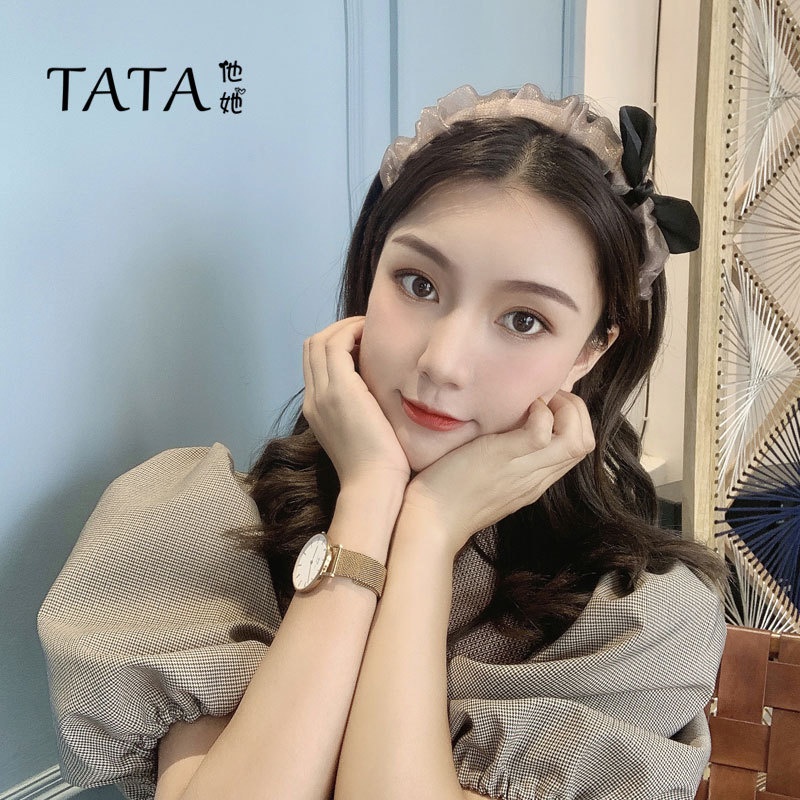 Bando Korea Fashion Import/Jepit Rambut Headband Organza Wewangian Kecil/Bandana Bahan Kain Scrunchie Satin Korea Serut/ Headband Polos Untuk Wanita