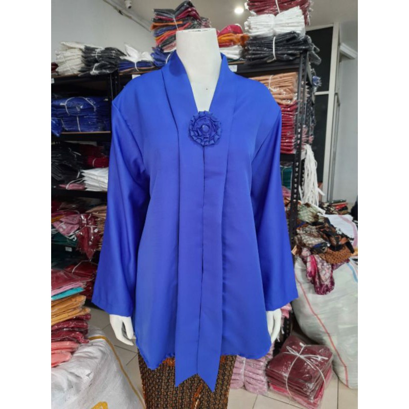 (P110/120) Kebaya Floy JUMBO - SUPER JUMBO lengan PANJANG hijab KeroncongBusana-Biru Benhur