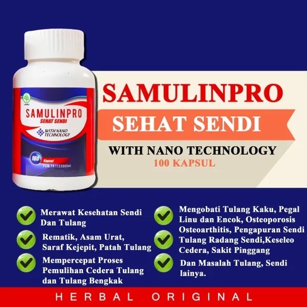 Samulinpro Sehat Sendi Asli 100% Original Obat Asam Urat Nyeri Sendi Urat Kaku Tulang Kropos