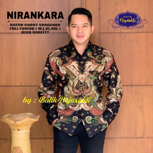 Batik Pria NIRANKARA FULL FURING Katun Cabut Halus Ori Solo