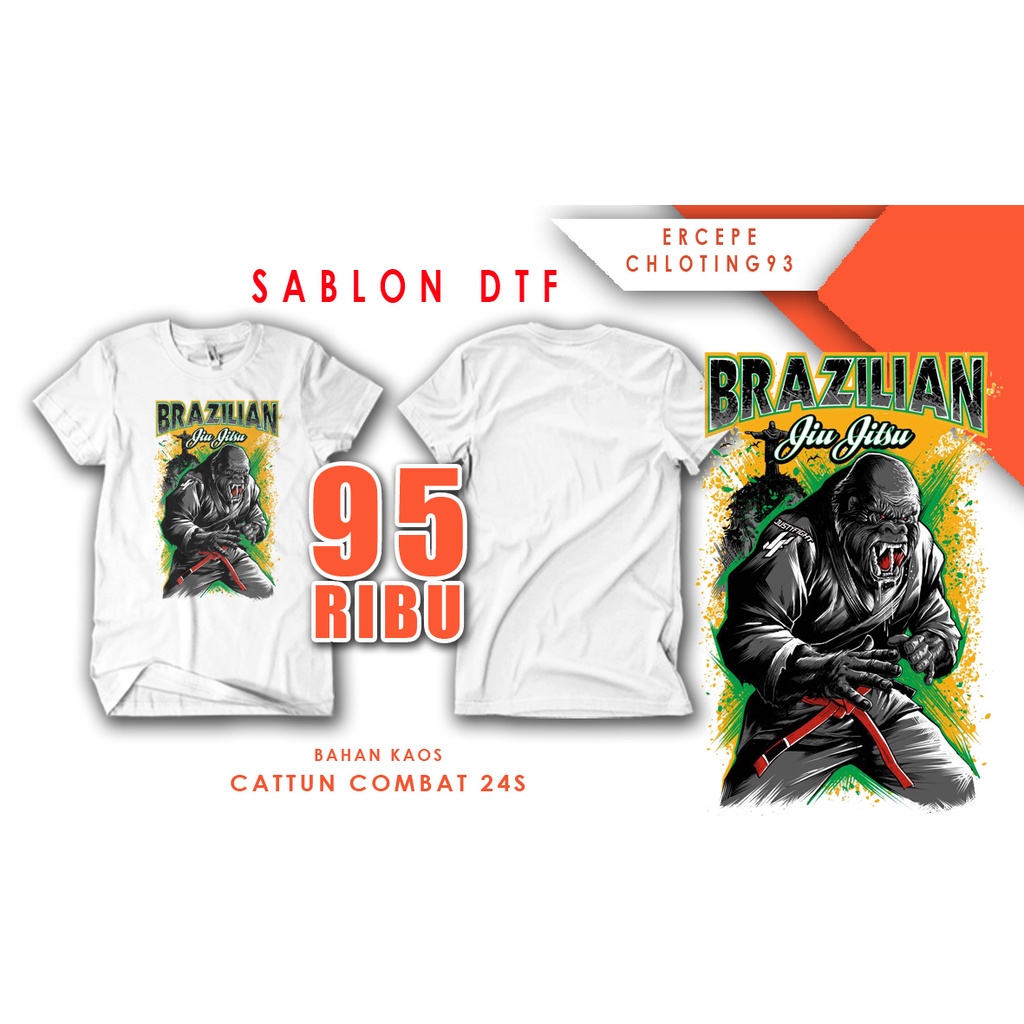 kaos Brazilian Jiu Jitsu ju jitsu jiujitsu kaos bjj Terbaru Distro Murah Kaos Cotton Combat 24s