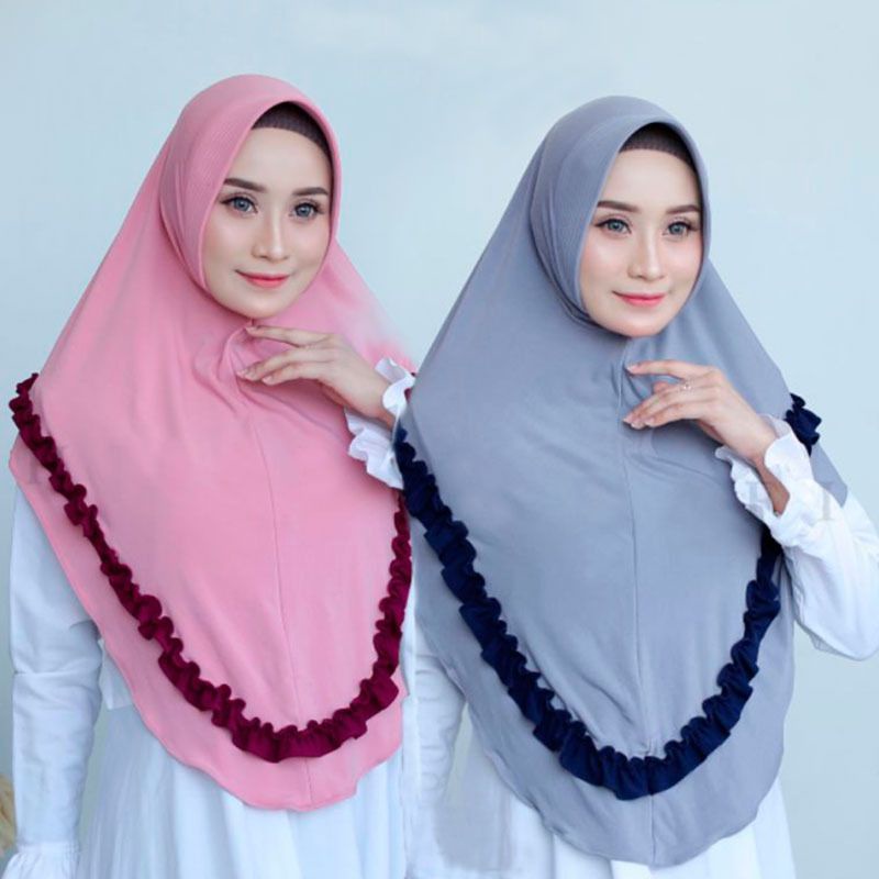 ORI NSJ HIJAB KHIMAR REMPEL GOTIK KOMBI IRISH PREMIUM ORIGINAL NSJ JILBAB INSTANT AL FAJRIL JILBAB K