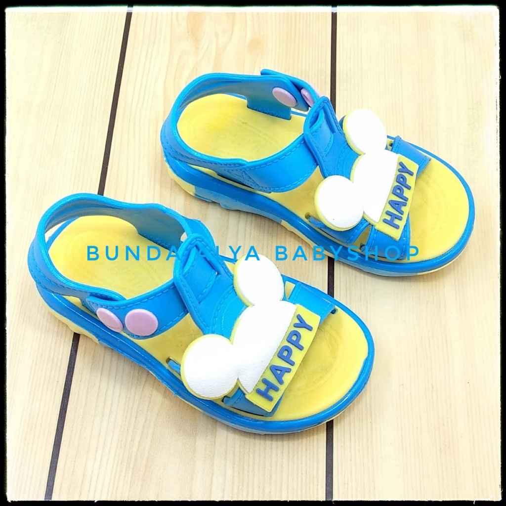 Sendal Anak Laki Laki Umur 1 2 3 4 Tahun BIRU Motif Lucu Karet - Sandal Anak Cowok Elastis Anti Licin Karet Lucu