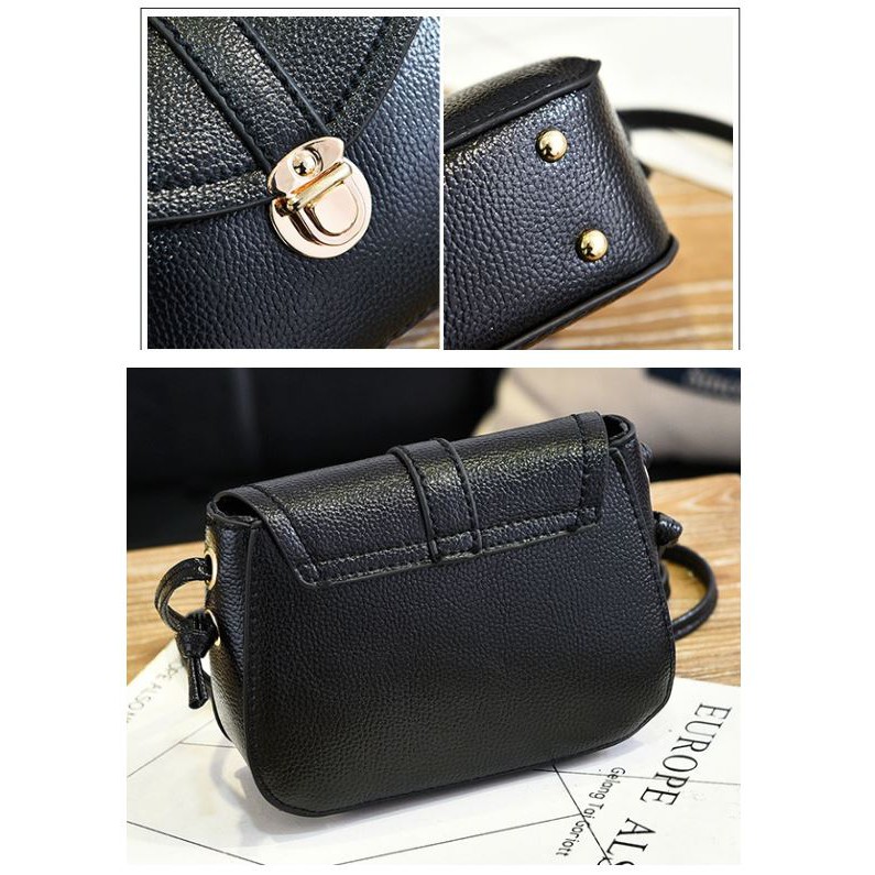 TAS SELEMPANG WANITA KULIT BOIS TA035B5 IMPORT HITAM ABG FASHION BATAM MURAH SLING BAG KECIL KOREA