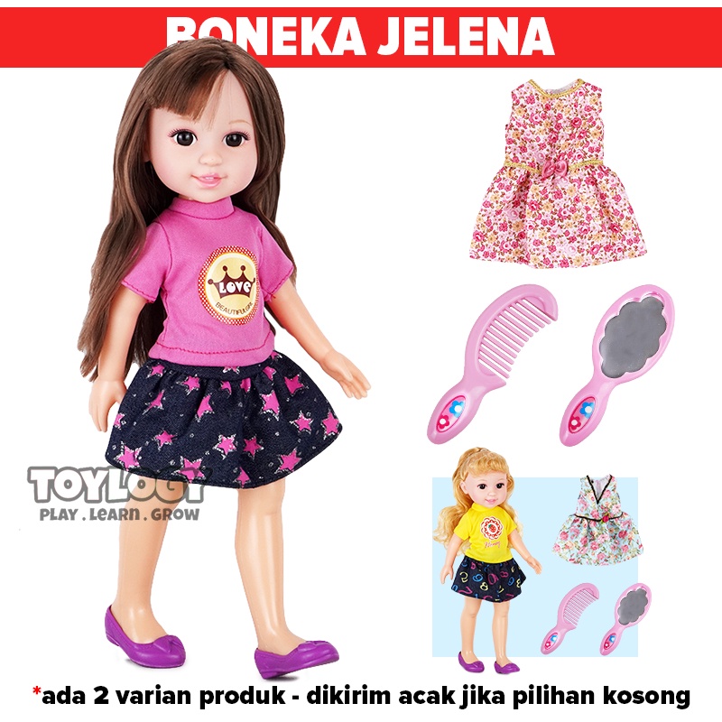 Mainan Boneka Anak Perempuan Jelena Cantik Imut Model Baju Fashion Girl Aksesoris Lucu Silikon Doll