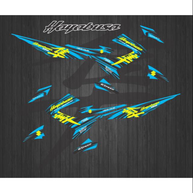 Stiker striping list Satria Fu facelift hayabusa biru muda