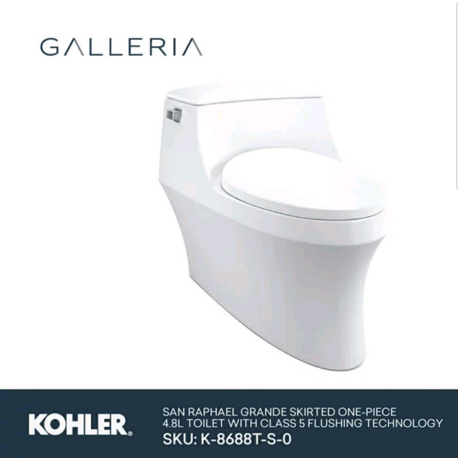 Kohler Closet San Raphael Grande Skirted One-Piece Toilet K-8688T-S-0 / Kohler Kloset