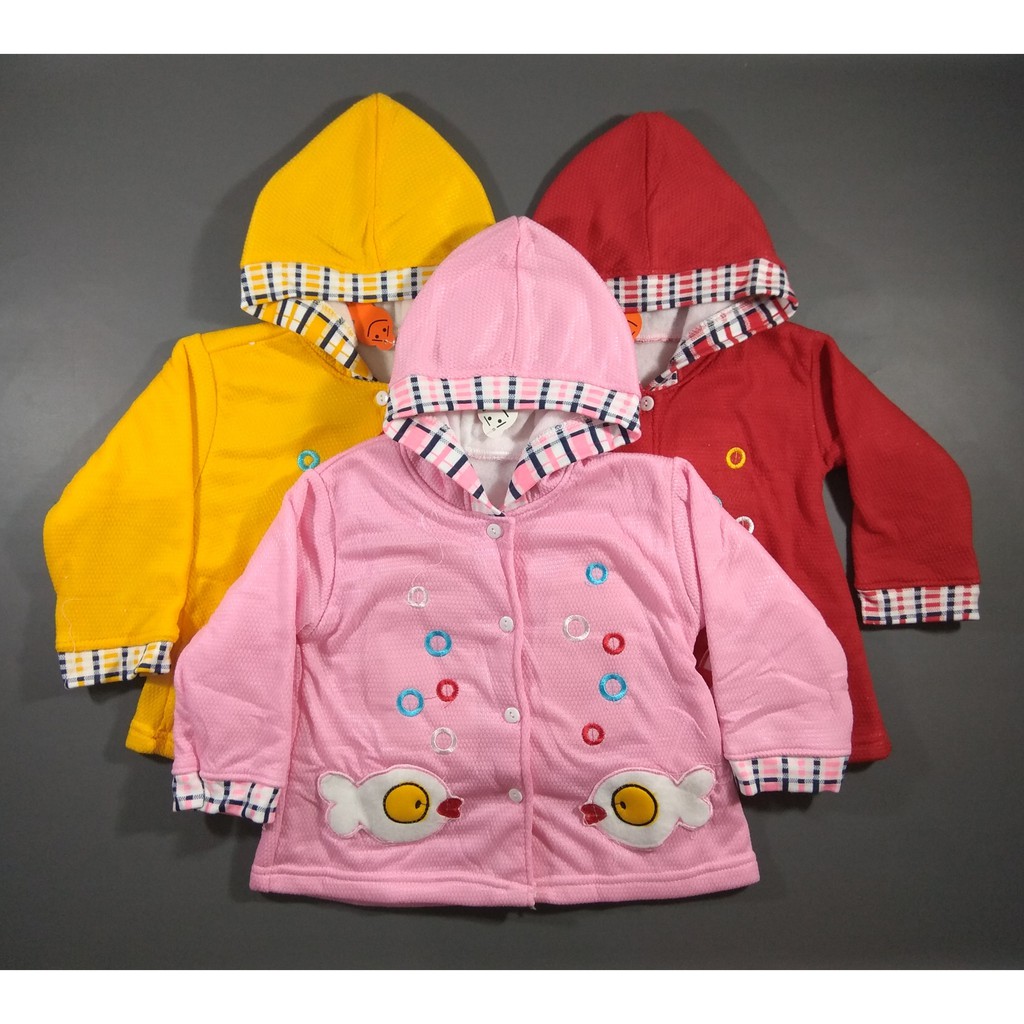 Dah Li - Jaket Bayi Perempuan Kupluk Aneka Karakter Lucu-FISH