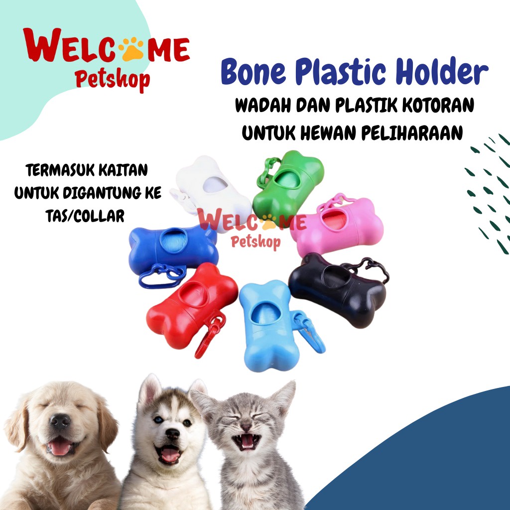 Bone Plastic Holder Plastik Kotoran Pup Anjing Kucing Kelinci