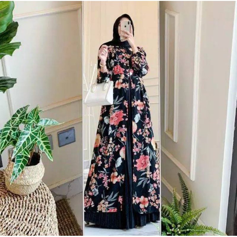 Outer panjang bahan sifon / cerruti / chiffon