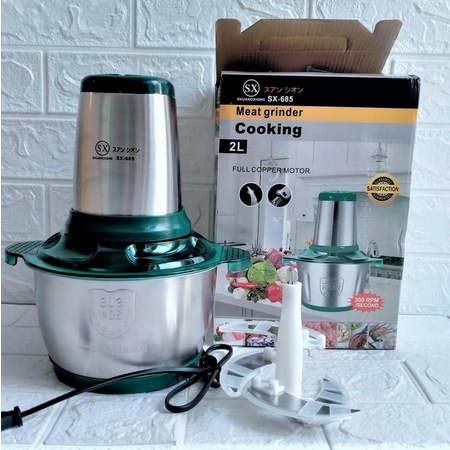 Blender Daging Stainless Steel Chooper SX 685 Penggiling Daging Meat Grinder Coper 2L