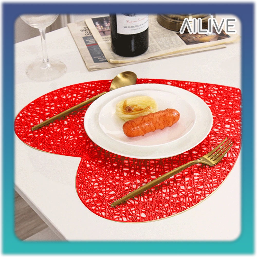 Tatakan Meja PVC Motif Daun Tahan Panas Table Mat Fine Dining