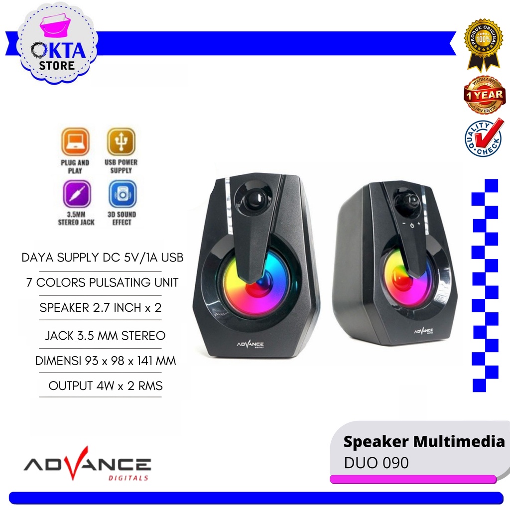 Advance Mini Speaker Bluetooth Multimedia Laptop DUO 026 040 096 200BT