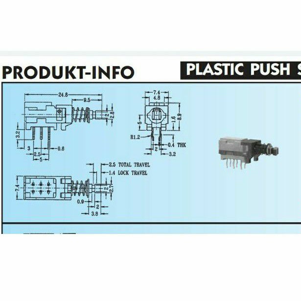 Switch DPDT 2x3 Switch 6 pin