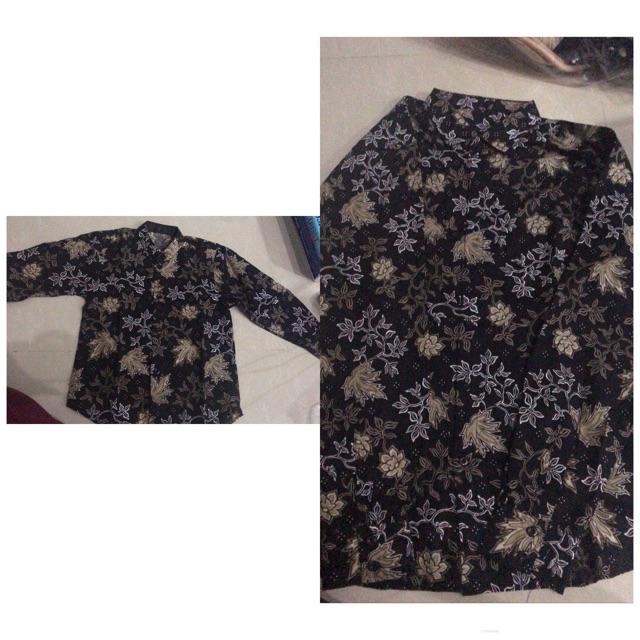 Kemeja Batik Anak Warna Hitam Silver Slimfit