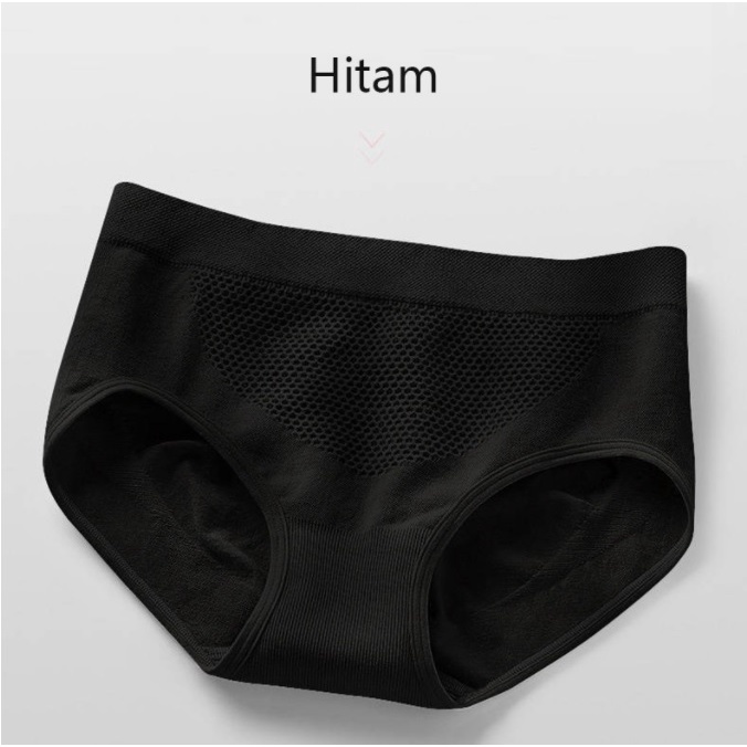 Celana Dalam Wanita Mid Waist CD Seamless Sarang Lebah Dengan Bahan Breathable CD06