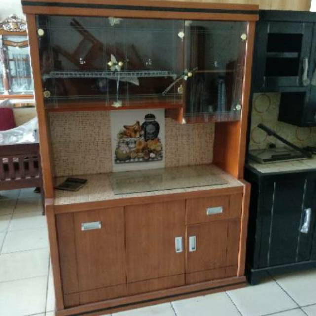Lemari Dapur Lemari Sayur Kayu Blockteak 3 pintu Natural Lemari Dapur Lemari Sayur Kayu Blockteak 3 pintu Natural