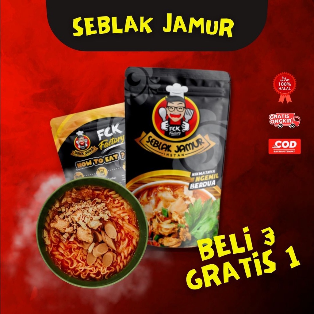 

Seblak Instan Bandung Mie Seblak Jamur FCK Seblak basah Makanan Instan Baso Cuanki A3