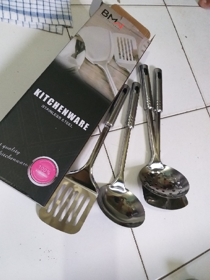 Spatula Set 4 In 1 Alat Masak Set Stainless