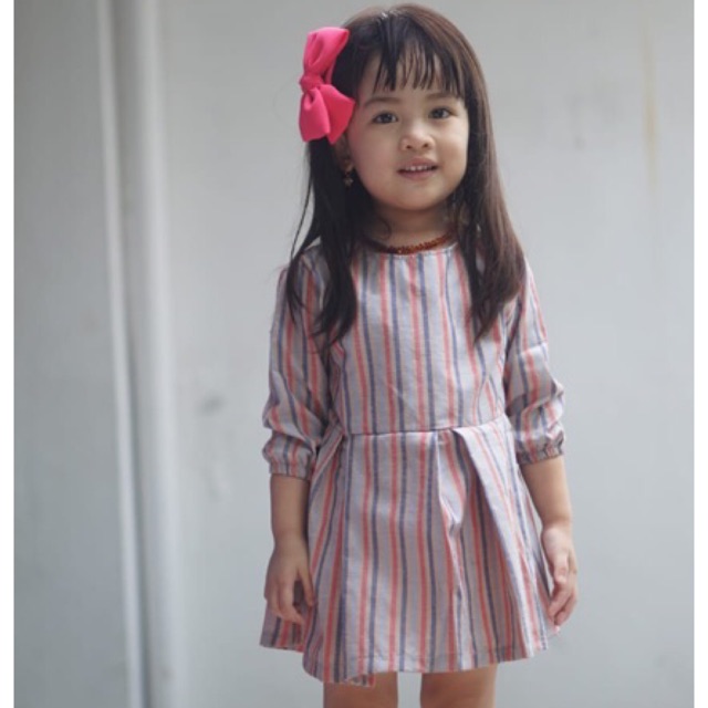 Kemeja chibi kotak kotak anak perempuan bahan katun 2-5 tahun nablfashion