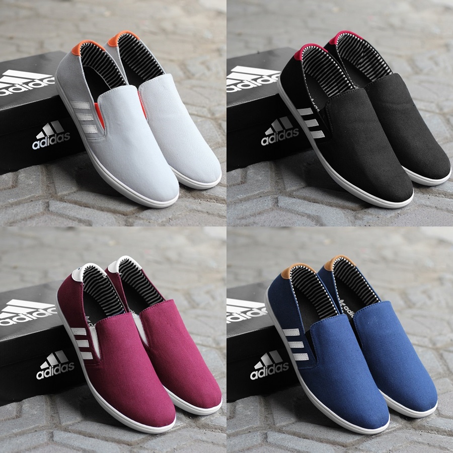 COD !! Sepatu Slop Pria Adidas Depp Sepatu Slip On casual Santai kerja Trendy