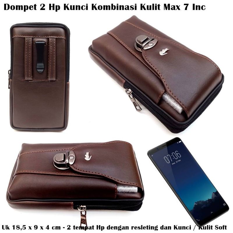 Dompet Hp Pria Combi Kulit Key Kulit Max7 / Dompet cowok / dompet kulit pria / dompet hp pinggang pr