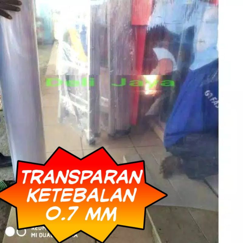 Fiber Penutup Pagar Ventilasi Alas Meja motif Transparan Bening