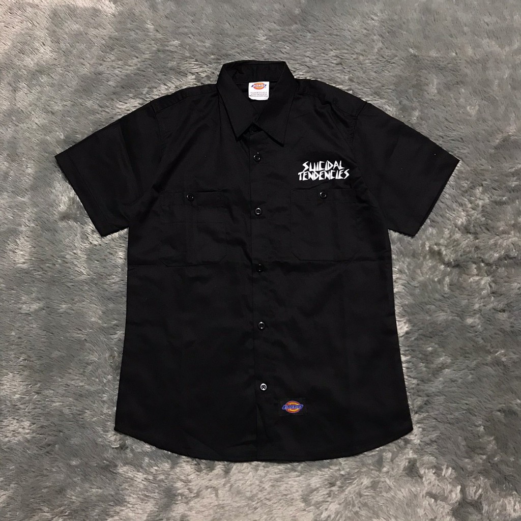 KEMEJA WORKSHIRT DICKIES MOTORHEAD SUICIDAL TENDENCIES BLACK AUTHENTIC ORIGINAL