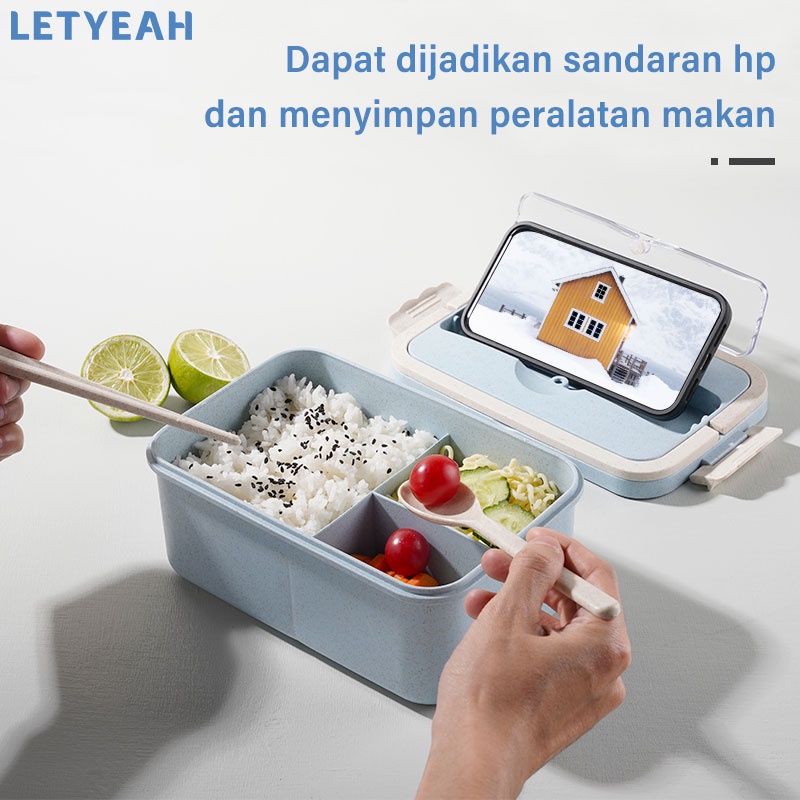 letyeah Lunch box jerami gandum 1500ML/ Bebas BPA