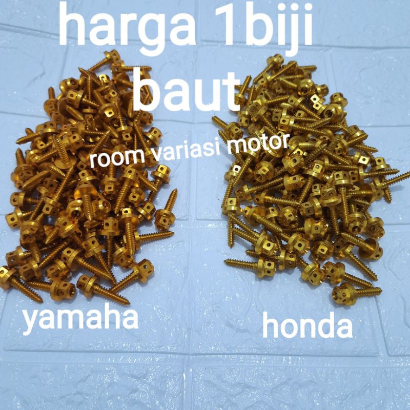 BAUT PROBOLT BODY CNC GOLD HONDA YAMAHA BAUT BODY CACING BEAT VARIO SCOOPY MIO FINO NMAX AEROX 1BIJI