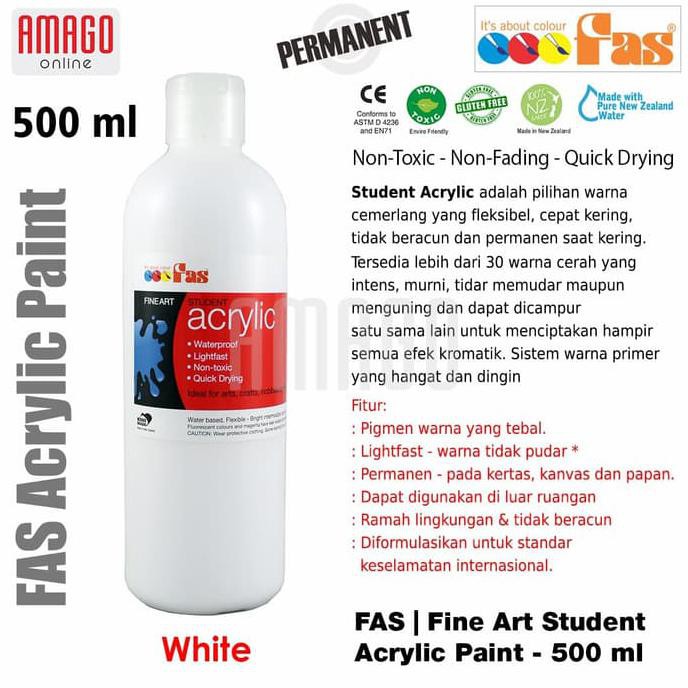 

FAS - STUDENT ACRYLIC PAINT - 500 ML - WHITE