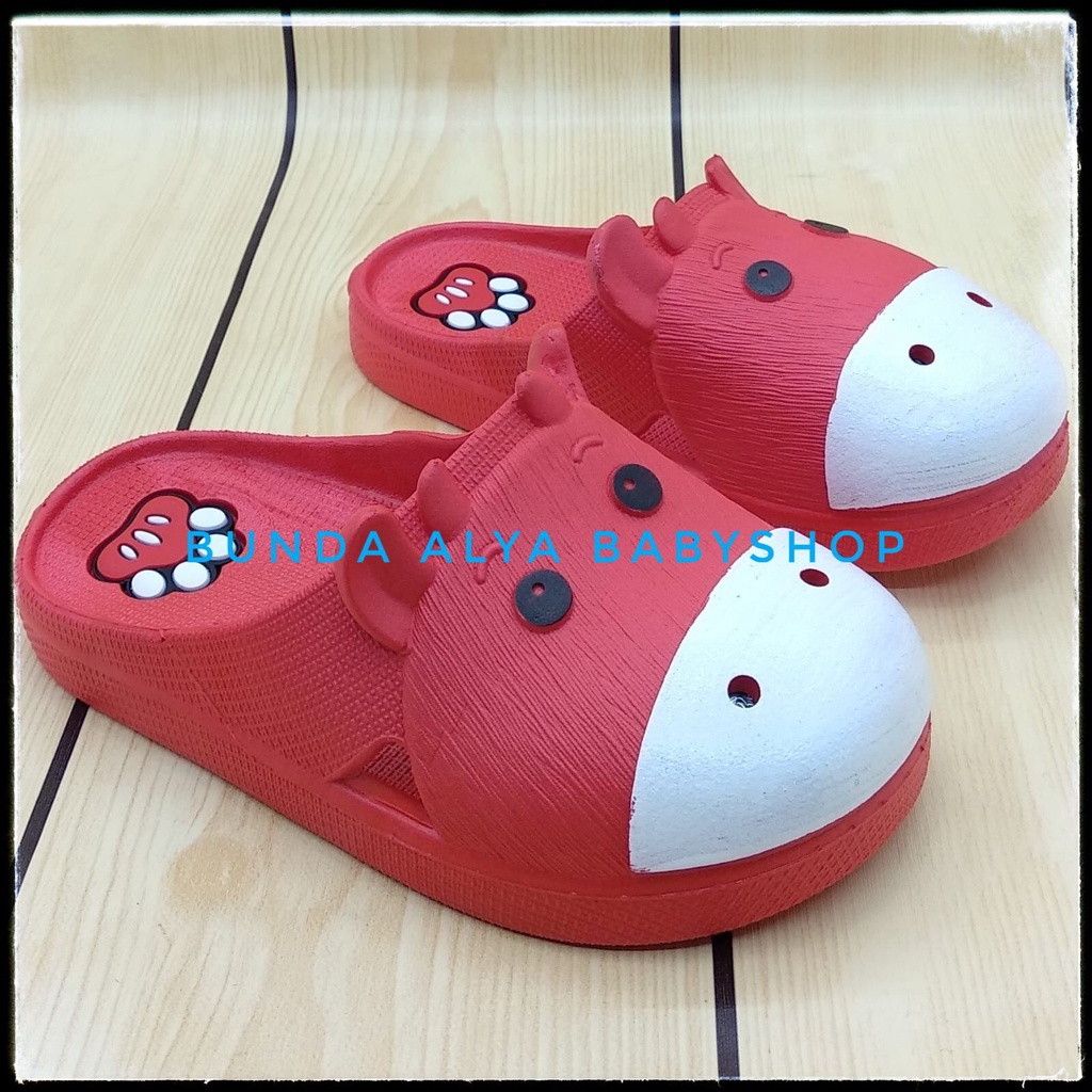 Sendal Anak Perempuan IMPORT Usia 4 5 6 7 Tahun MERAH Empuk Alas Karet Motif Karakter - Sandal Anak Perempuan Santai Nyaman Bahan Karet Lentur Elastis Size 25 - 36