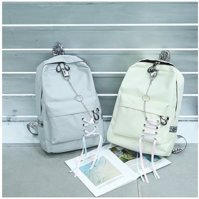 Backpack Kanvas Tas Anak Sekolah Dan Kuliah Model Korea Style Tahan Air - JB100