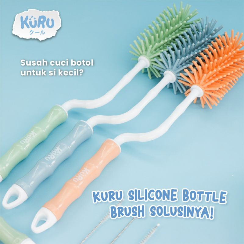 KURU Silicone Bottle Brush | Sikat Silikon Botol Nipple Dot