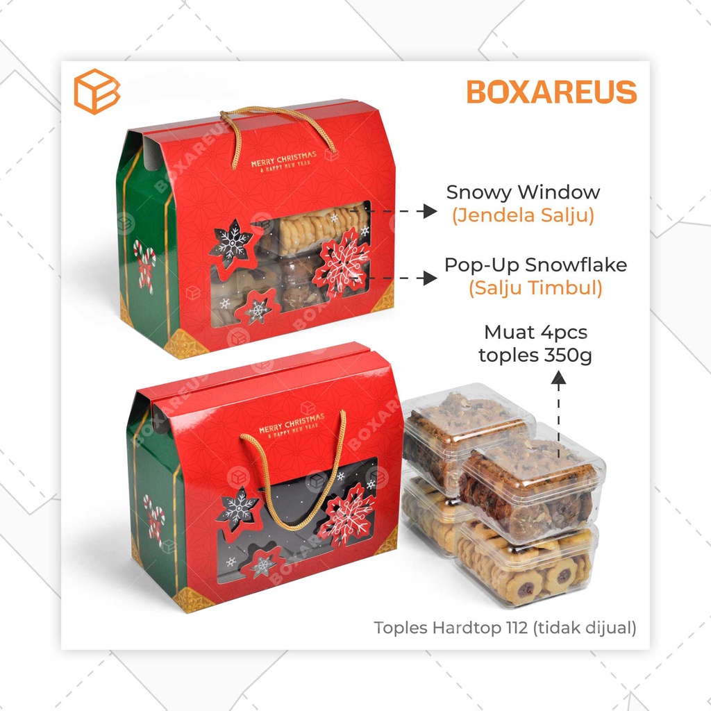 Toples Box Natal Kue Kering Packaging Christmas Hampers | TB24 NATAL