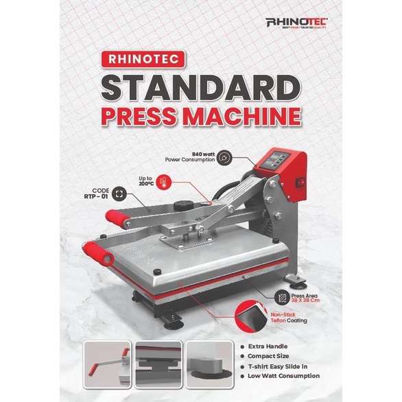 best produk] Mesin Press DTF 38x38 900watt Rhinotec RTP-01