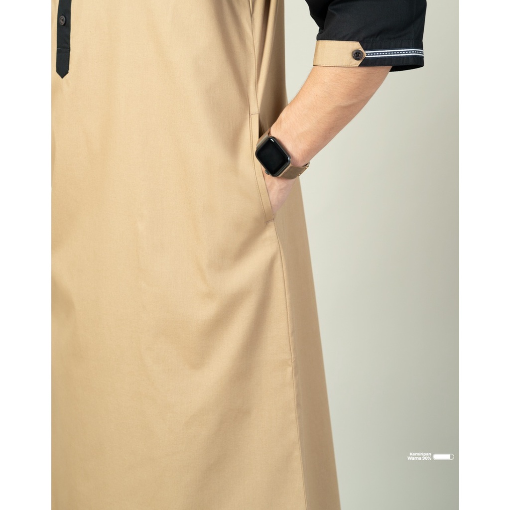 SAMASE Jubba Jubah Raglan R042P Baju Gamis Pakaian Muslim Pria laki Laki Dewasa Lengan 3/4 Jubbah Cowok Terbaru 2022 Samase Clothes Premiun Distributor Bekasi-7