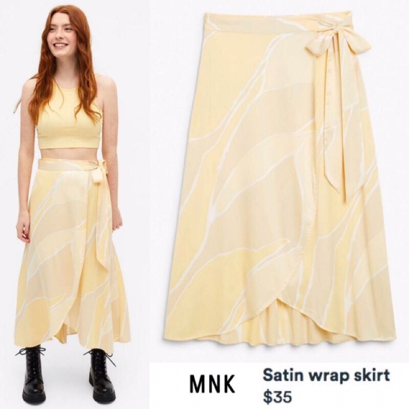 Monki Satin Midi Skirt