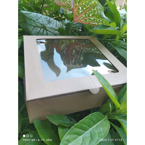 

dus box kotak 22*22*7 hampers tutup mika transparan kotak kue puding dessertbox