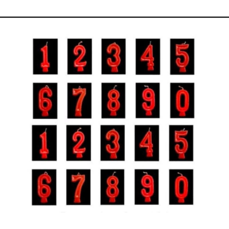 LILIN MERAH ANGKA UNTUK KUE ULANG TAHUN