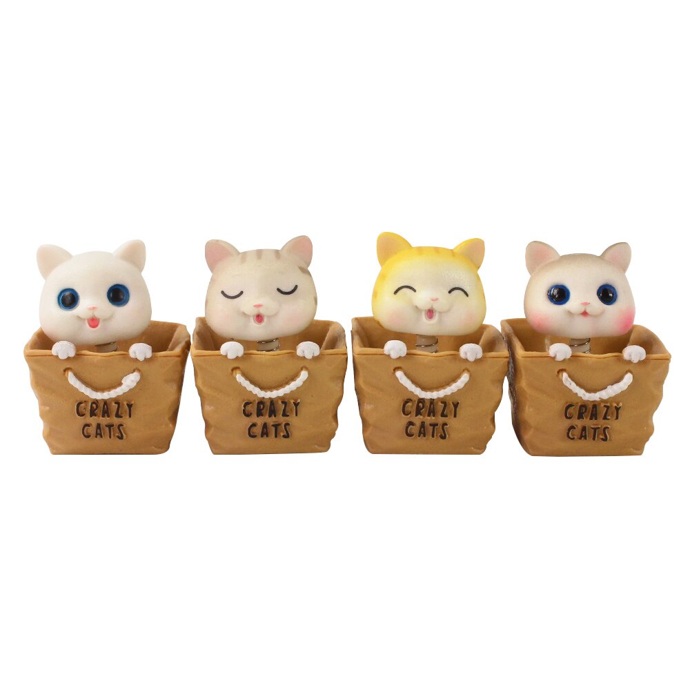 Pajangan Mobil Kucing Lucu Bobble Head Crazy Cat Kepala Goyang