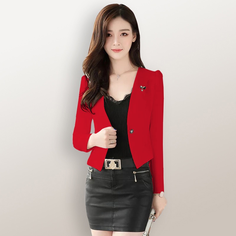 Blazer Kerja Kantor Wanita Gaya Korea Cantik Murah Terbaru - XSHOP Viona