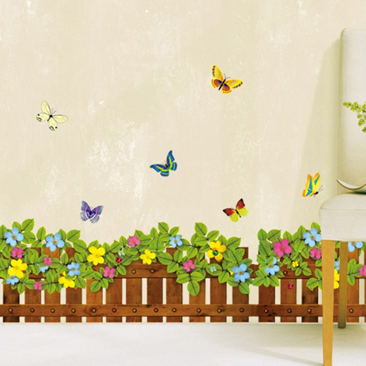 Wall Sticker Decor Pagar Tanaman Dekorasi Hiasan Stiker Dinding Kamar Tidur Hotel Ruang Tamu Rumah M