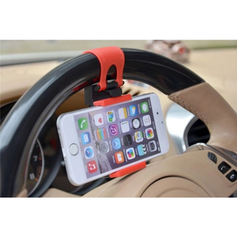 HOLDER STIR HP MOBIL Ca universal clip mount Steer Wheel Cars Lazypod Dudukan Peyangga JEPIT