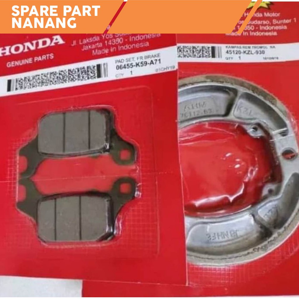 KAMPAS REM DEPAN BELAKANG HONDA VARIO 150 ORI HGP